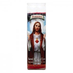 St Jude Candle 8 Inch Sacred Heart of Jesus Scented Candle, 1 ea (Pack of 12)   